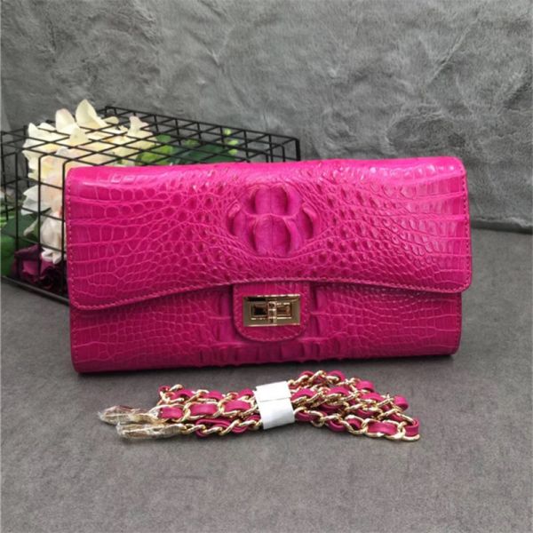 Exotic Alligator Skin Female Small Clutch Purse Authentic Real Crocodile Leather Women Flap Bag Lady Cross Shoulder Bag