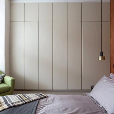 Modern Matte Swing Door Wardrobe Grey Lacquer Handless Bedroom Closet Wardrobe