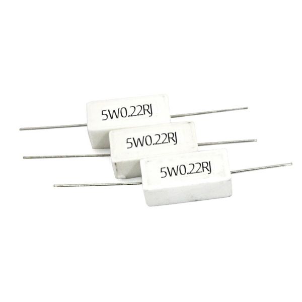 Горячая продажа Оригинальный 5W 0.22R Ом Керамический цементный резистор 0.22омс 5watt Резистор для телевизора