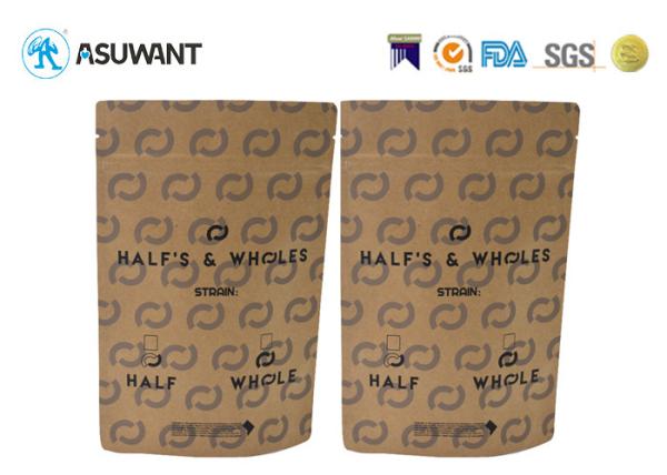 Brown Kraft Paper Clear Window Food Packaging Zipper Bag