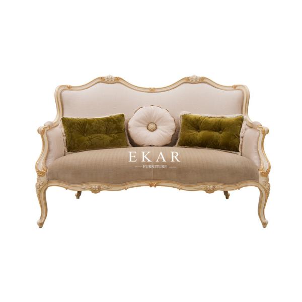 Elegant European Style Living Room Furniture Wooden Design Velvet HIgh End Fabric Sofa