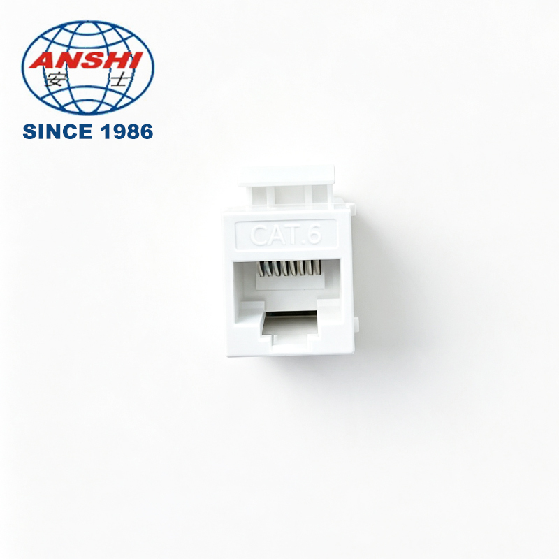 ANSHI 180-Degree Tool-Free Keystone Jack RJ45 CAT5E CAT6 CAT6A UTP Unshielded Telecom Parts