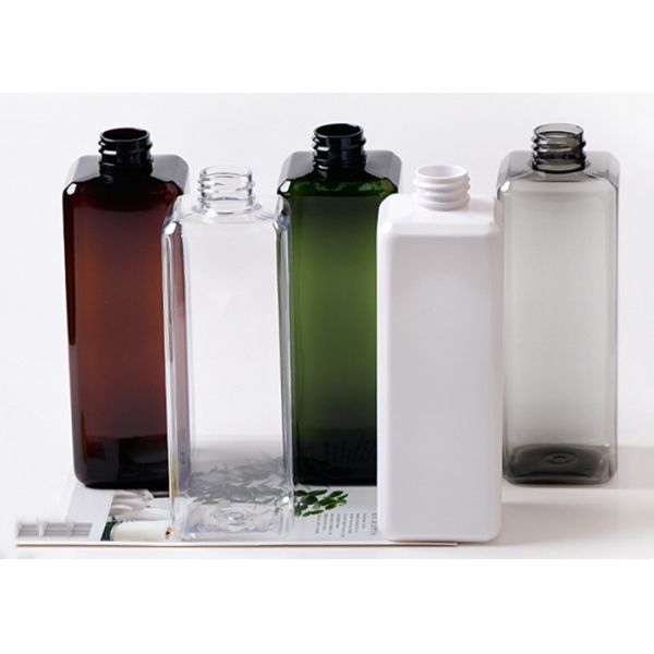 500ml Clear Amber  Black Square Plastic Lotion Bottle For Skincare Product