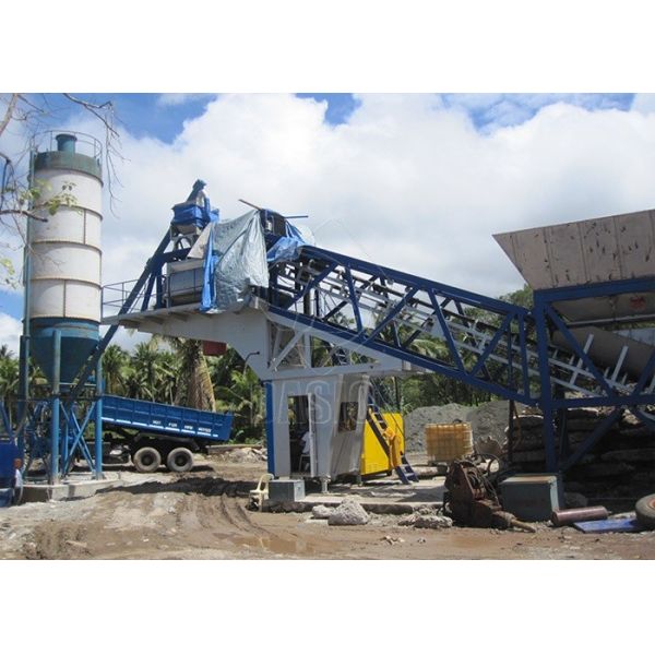 25m3/H Belt Type Quick Dry Mix Mobile Concrete Batching Plant Fully Automatic