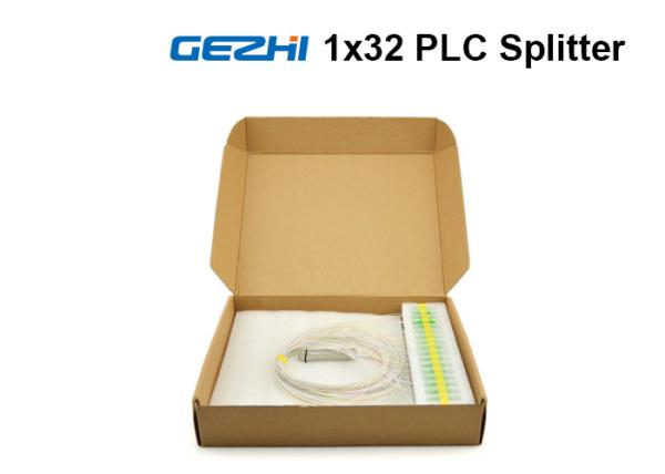 EPON 1x32 Optical Cable PLC Splitter 1 Meter With Stainless Steel Tube