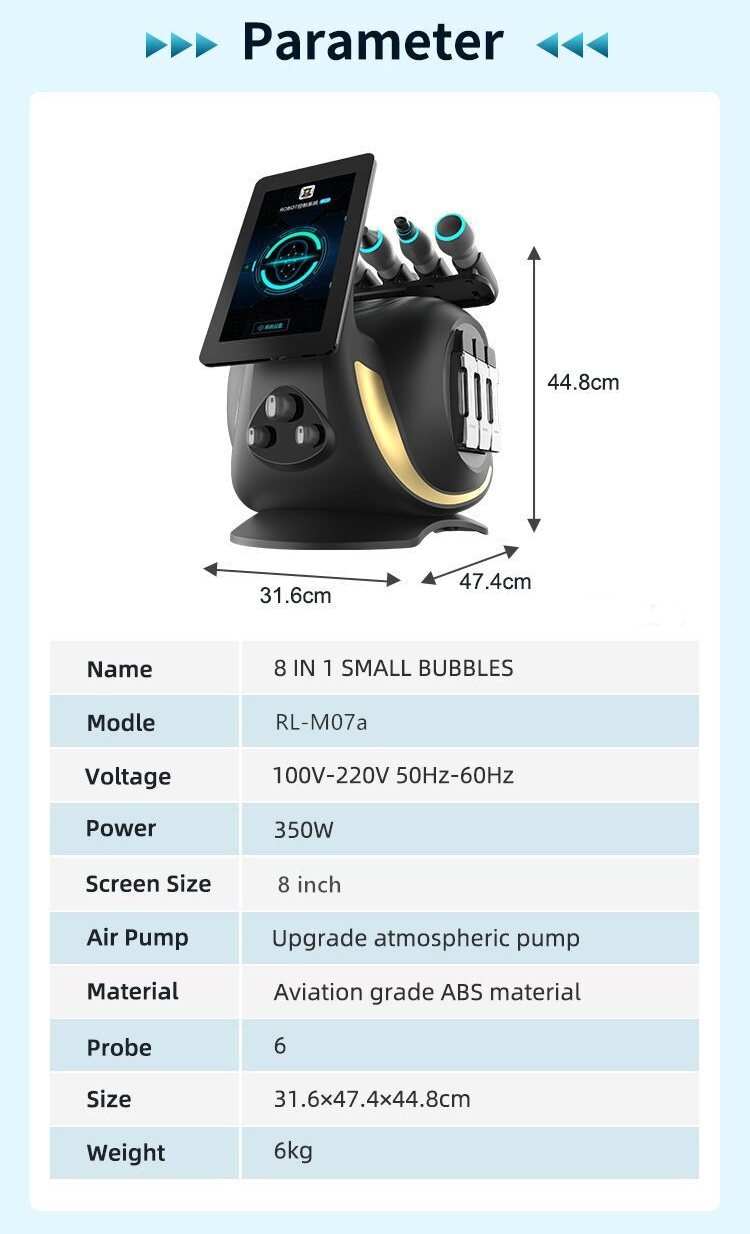 8 In 1 Hydro Oxygen Machine For Salon Facial Skin Care Treatment