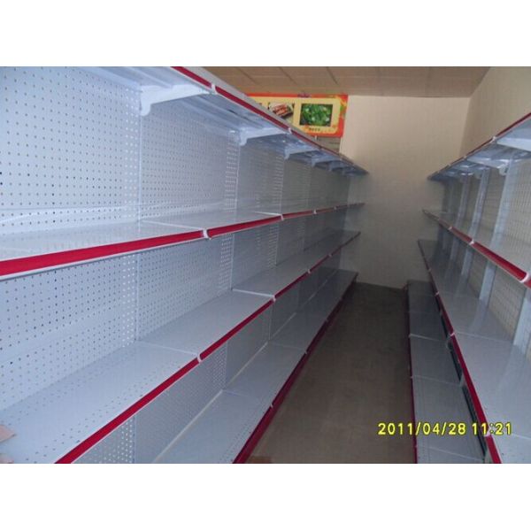Shop Gondola Supermarket Display Shelving Pegboard Metal Steel Shelf Rack For Retail