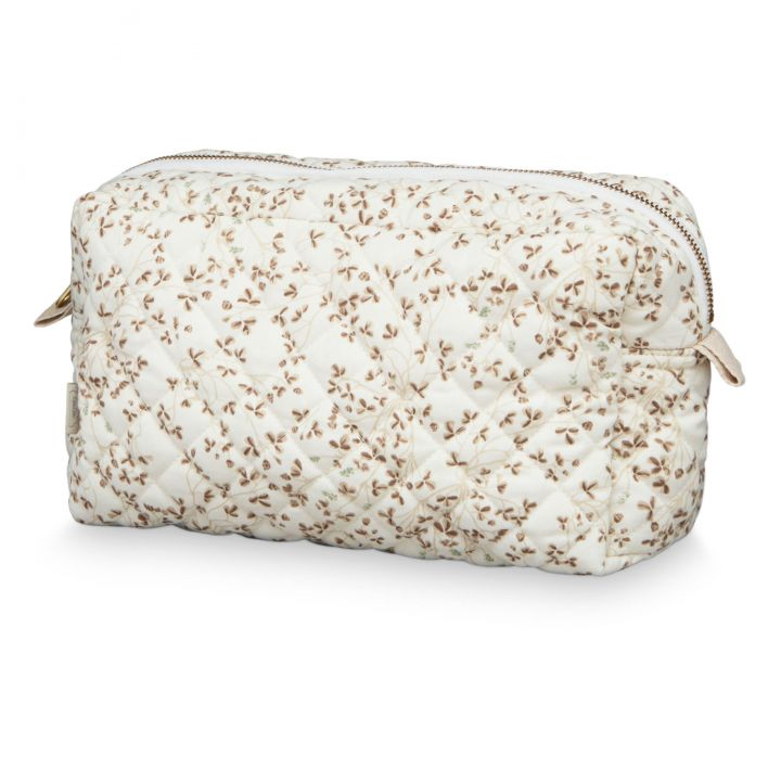 Solid Pattern Custom Logo Soft Puffy Cotton Bag Quilted Organic Cotton Cosmetic Bag