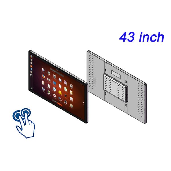 49 inch Embedded Dual Ethernet Port Advertising Dustproof Waterproof Industrial Touch Screen