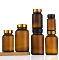 botella de cristal redonda ámbar de la vitamina 150ml 300ml 250ml para la cápsula de la píldora de la tableta