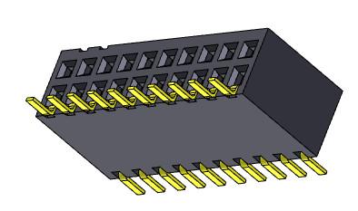 Female Header Connector 1.27mm Dual Row Sild Entry SMT Type 2*2PIN To 2*40PIN H=3.45mm