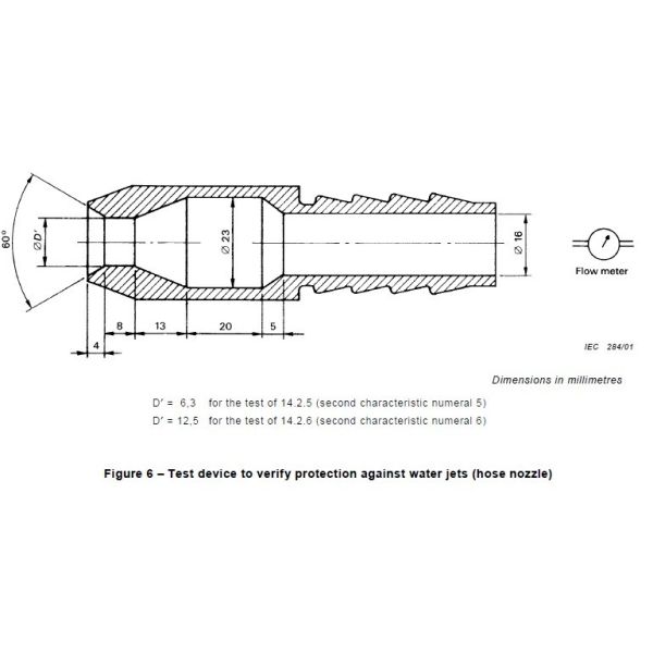 Электронный прибор испытания сопла шланга испытательного оборудования IPX5 IPX6 предохранения от входа IEC