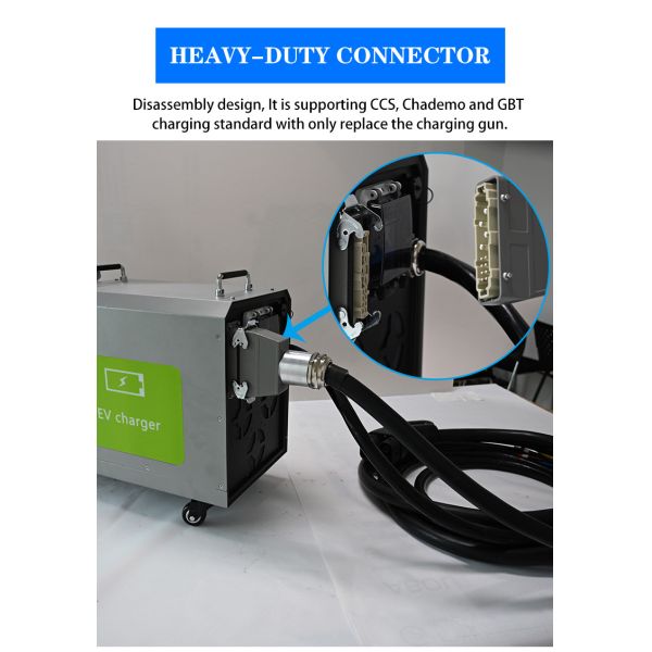 3in1 DC portable ev charger 7kw output 200-750V 20A OEM ODM fast ev charger portable