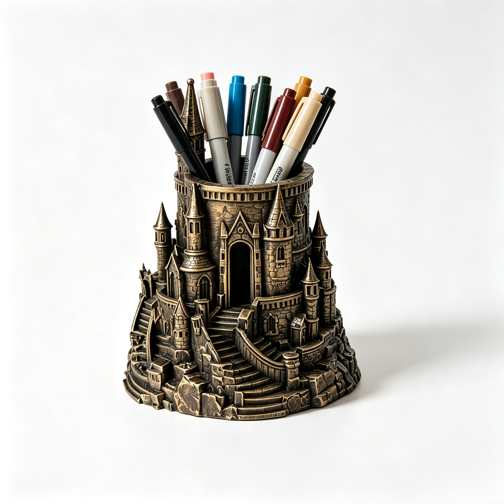 Stationery Storage 3D Printed Office Supplies Non Toxic Desktop Castle Pen Holder