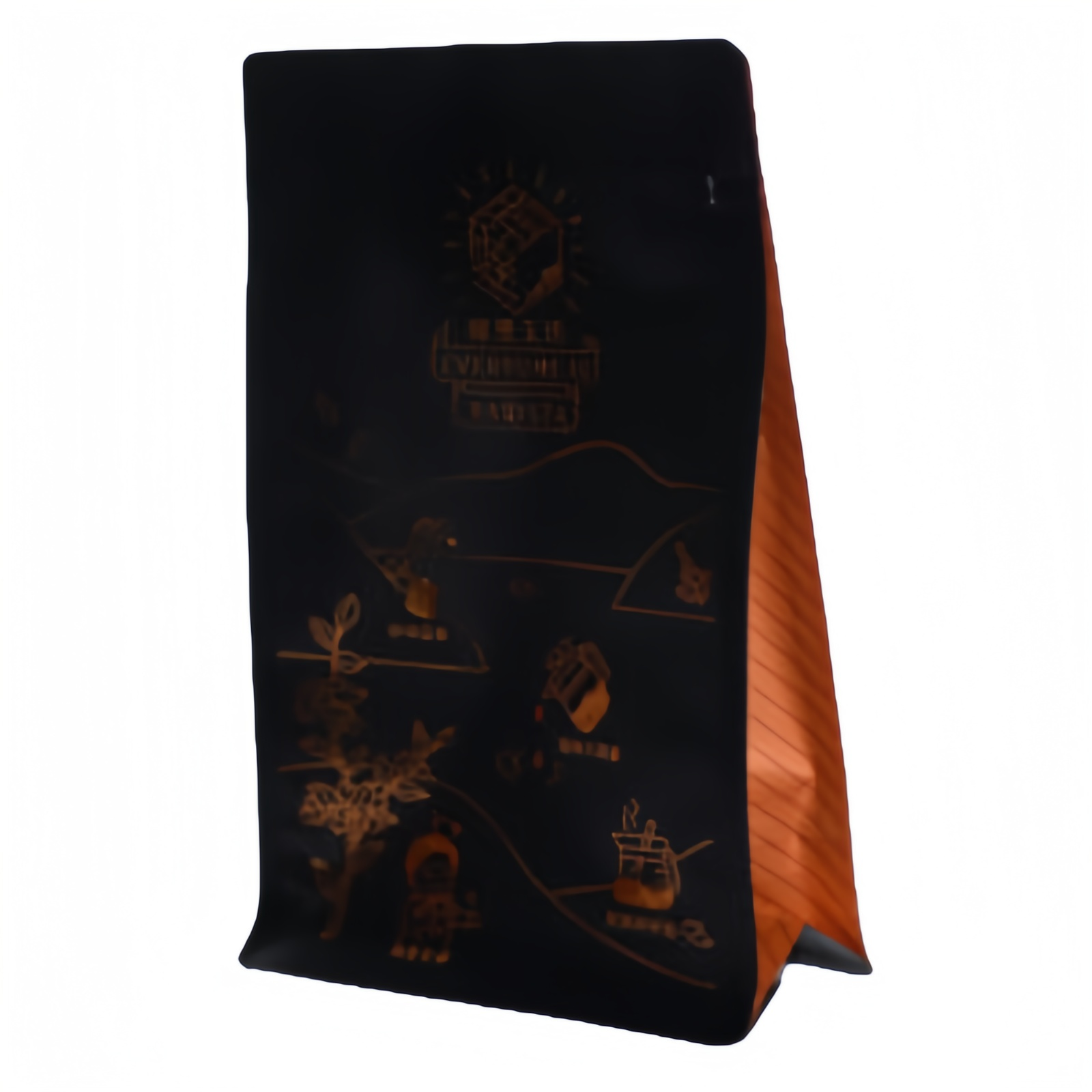 250g 500g 1kg Eco Friendly Coffee Bags With Hot Stamp Gold Logo