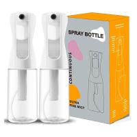 Botelha de plástico transparente cilíndrica de 150 ml com spray branco para frasco de spray