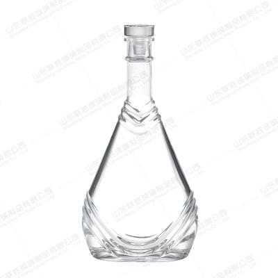 Garrafa de vidro transparente personalizada para Vodka Whiskey Gin Beverages 500ml 700ml 750ml