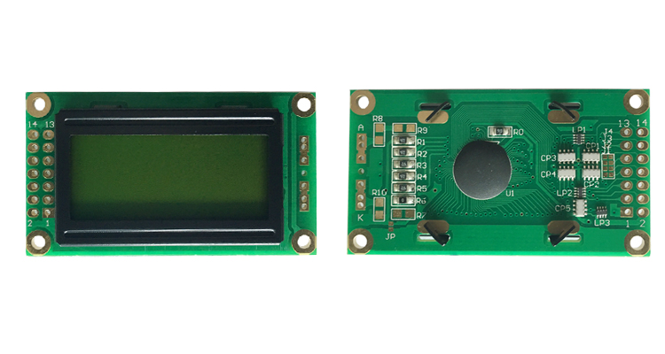 Monochrome Character LCD Display 8x2 I2c Module With 14 Pin Interface