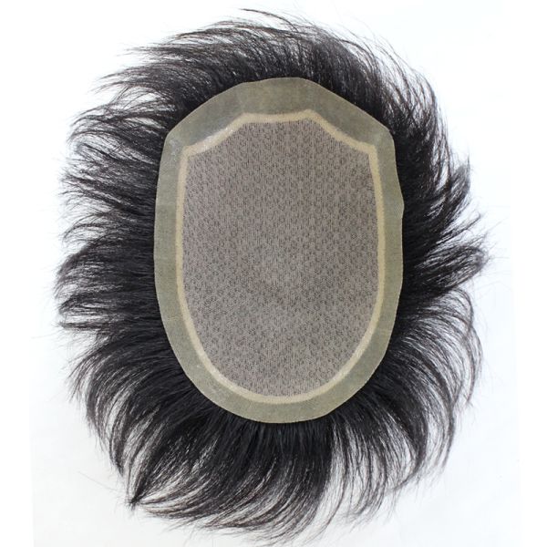 Small/Large/Average Size Men's 100% Human Hair Silk Base Hair Toupee with 90% Density