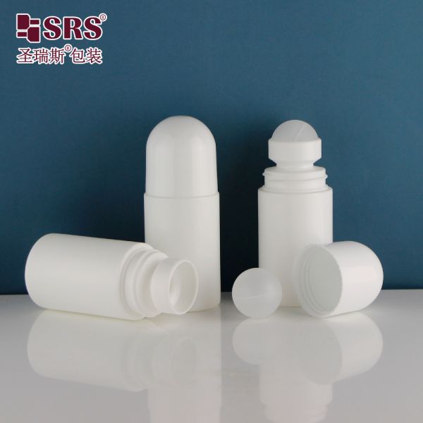 Wholesale 60ml White Custom PP Round Roll on Deodorant Bottle Gel Container