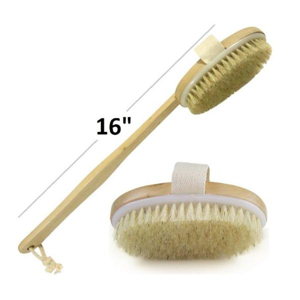 Long Handle Household Cleaning Brushes 16in Natural Boar Bristle