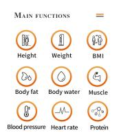 Automáticamente escala de la calculadora de las grasas de cuerpo de la máquina de la presión arterial de Bmi del peso de la altura inteligente
