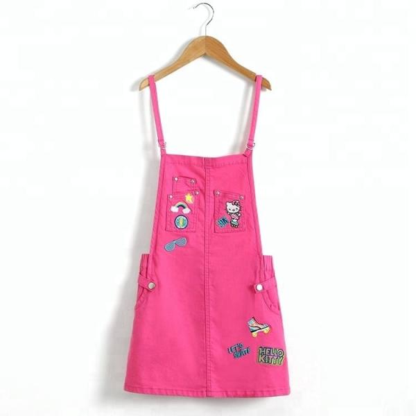 Stretchable Waist Summer Peach Overalls Skirts Sleeveless For 8-16 Years Girls