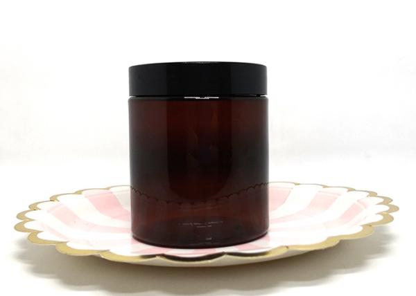 Custom Logo Print 8 Oz Plastic Cosmetic Jar Amber Brown Color Empty Hair Pomade
