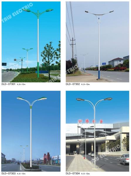 outdoor train station 10M steel galvanized anti-corrsion LED double head street light with double arms