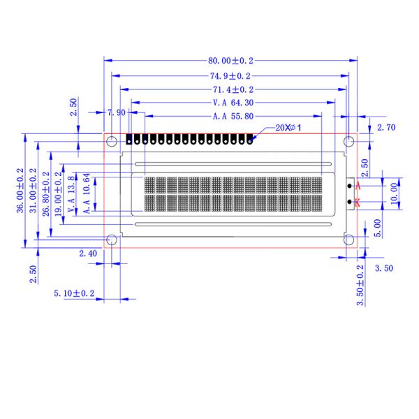 16-контактный ЖК-дисплей с характером STN Индивидуальный моно 16x2 ЖК-модуль