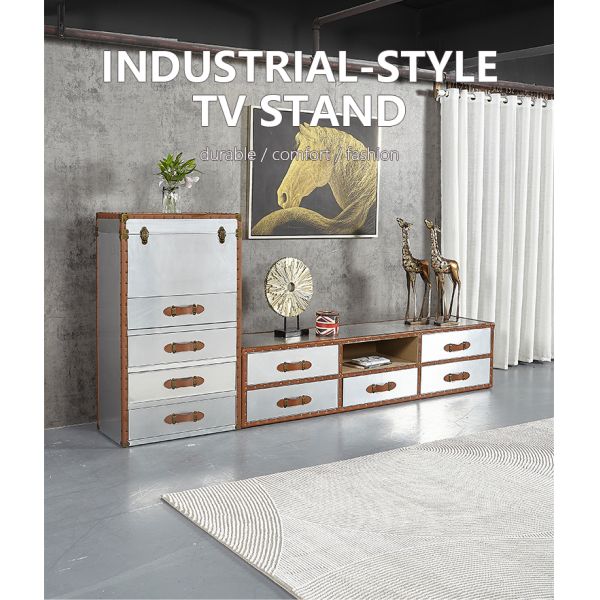 Nidea #317 Aviator Retro Industrial Loft Style Vintage TV Stand Cabinet for Living Room Villas Unit