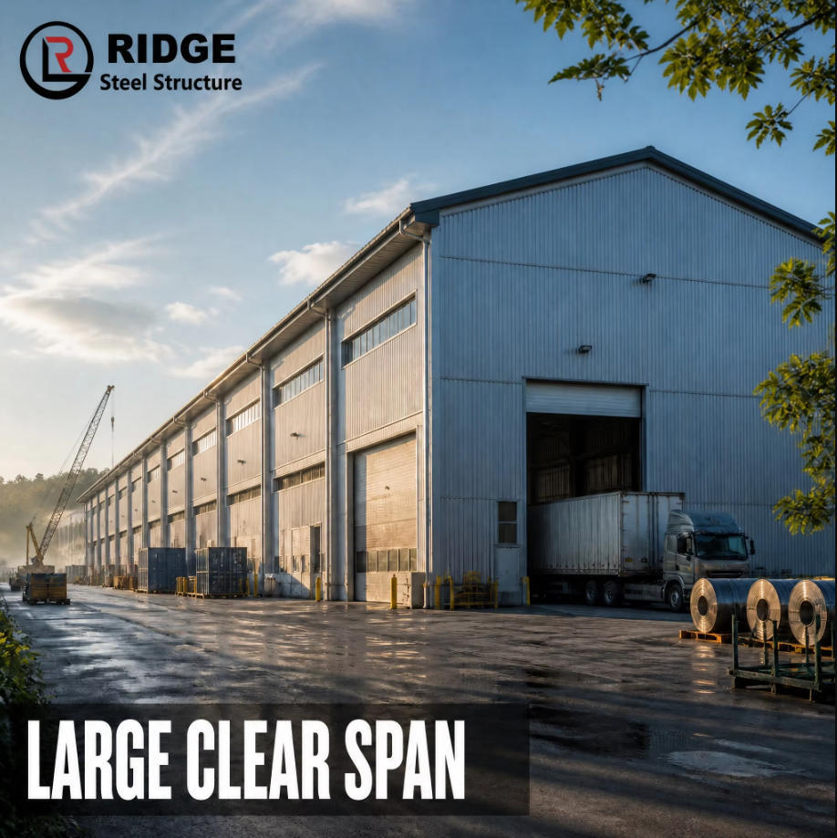 Promotion Industrial Prefabricated Steel Structure Warehouse with Q235B/Q355 Material Designed for 50 Years