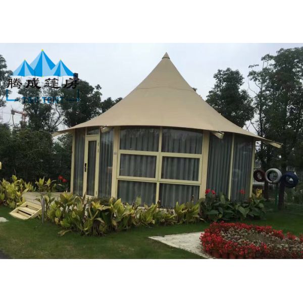 Outdoor Canvas Bell Tent With Luxury Liner And Hard Pressed Extruded Aluminum Alloy