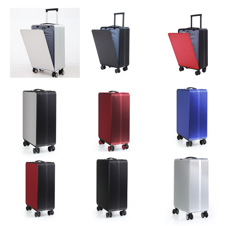 Unisex Hard Side Trolley Luggage Wholesale ABS PC Material Suitcase Spinner Caster TSA Aluminum Metal Frame Travelling Check-In