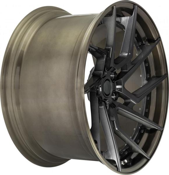 18 19 20 inch two piece aluminum car wheel brown colour brush PCD 5x114.3 forged car rims