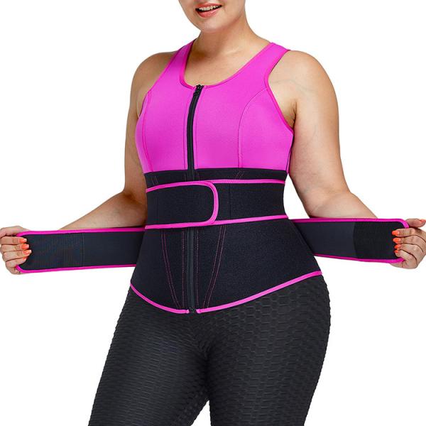 Full Slips Type Women'S Shaper Waist Trainer Vest with Front Zipper and Wide Shoulder