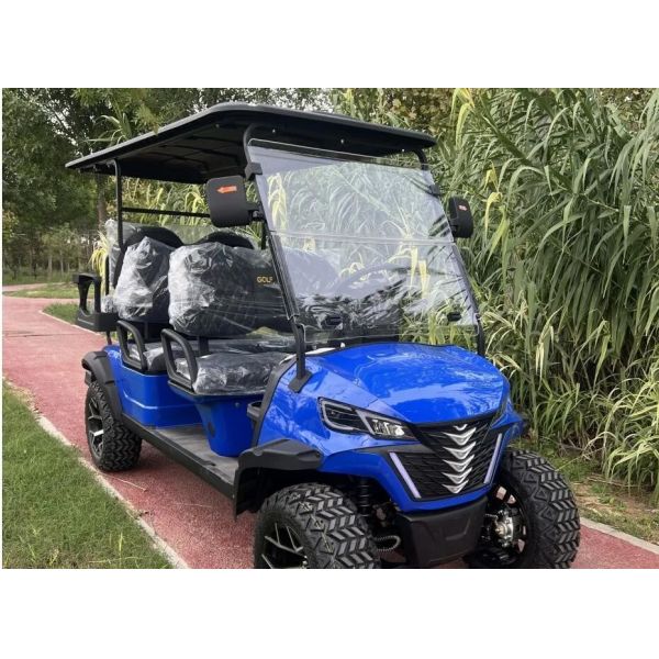 30 KM/H Long Range Electric Golf Cart Rechargeable Sightseeing Vehicle Lithium Ion Battery