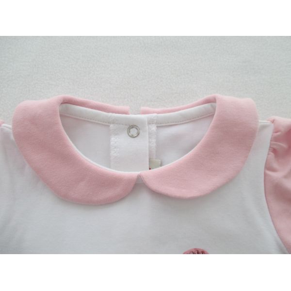 Peterpan Collar Baby Footed Rompers Cotton Spandex Jersey Romper Baby For Summer