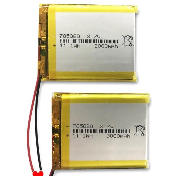 Bateria de alta taxa de descarga 3.7V 3000mah 30C Max60C Bateria Lipo recarregável 705060 Pilas Células recarregáveis