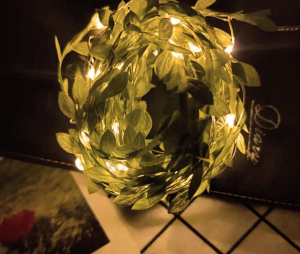 Artificial Ivy Garland Fake Vines Green Leaves Hanging Vine Fake Plants LED Outdoor String Lights for Wedding Party Garden Wall