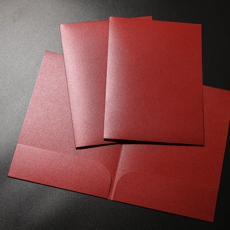 Presentation Folders With Dual Pockets In Shimmer Paper For Contracts