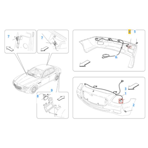 For Ferrari F12 612 Cilindri , Maserati Quattroporte M139 Front And Rear Bumper Radar Parking Sensor OEM 191532