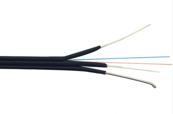 FRP Strength Member GJYXFCH Ftth Drop Fiber Optic Cable Single Mode 12 Core Armoured