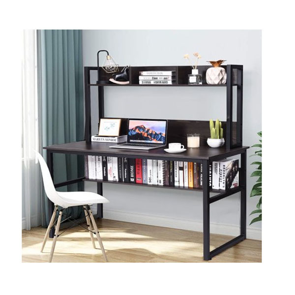 Commercial Furniture SOHO Modern Wood Desk with Bookshelf and Laptop Workingstation