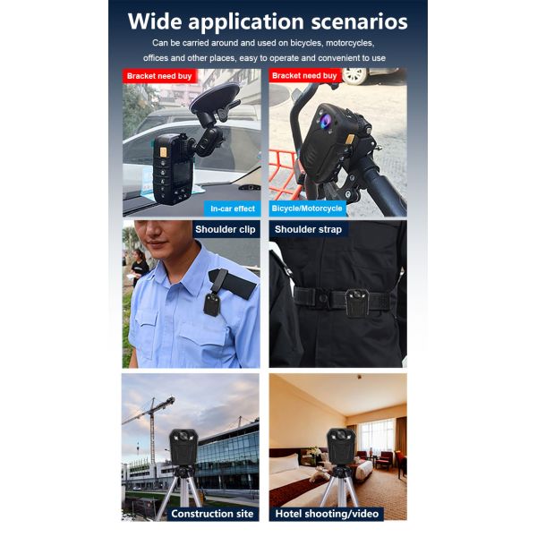 Меняемая камера 1080P беспроводное 16MP тела 2100mAh GPS