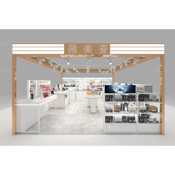 BKC032 Customized Cosmetic Showcase Design Kiosk Perfume Shop Design for Center Display Rack for Beauty