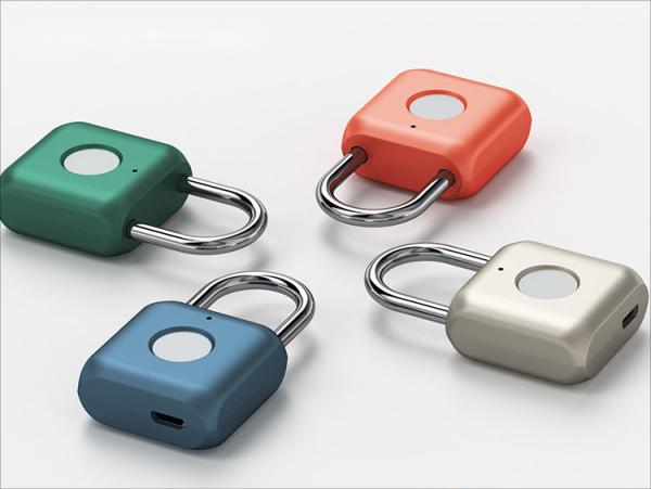 High-Tech Smart Fingerprint Lock Anti-Theft Anti-Rust Powder Coated Durable Aluminium Zinc Alloy Luggage Padlock for Travel Use