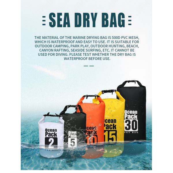 Сумка герметичного ПВК сухая, водоустойчивая сумка 2 литра для ОЭМ рыбной ловли плавания