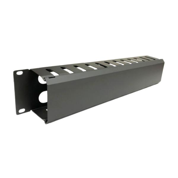 2U Network Cabinet Accessories Horizontal Plastic Cable Manager - Finger Duct With Cover - Server Rack Cable Management