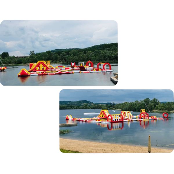 пляж раздувного аквапарк брезента PVC 0.9mm взрослый отскакивает плавая 160 человек игр